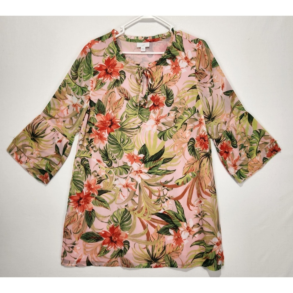 J. Jill Women's Tropical Floral Tunic Multicolor Size S